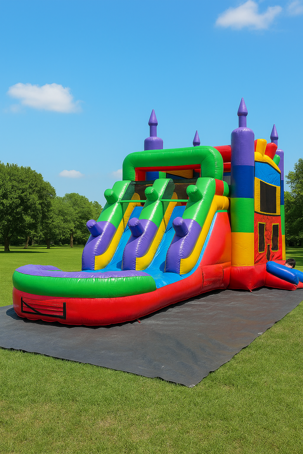 Rainbow Castle Combo Slide - Bounce, Slide & Splash Fun!