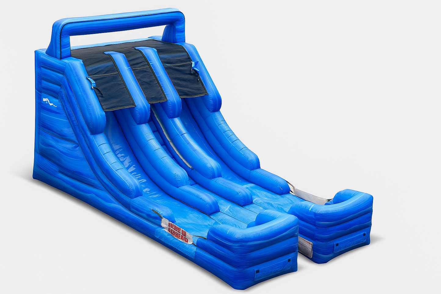 16ft Blue Marble Double Lane Water Slide